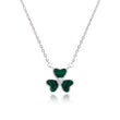 925 Sterling Silver Malachite Clover Pendant