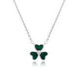 925 Sterling Silver Malachite Clover Pendant