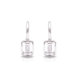 Classic Emerald-Cut Cubic Zirconia Leverback Earrings