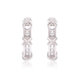 925 Sterling Silver Handcrafted X-Cross Hoop Earrings