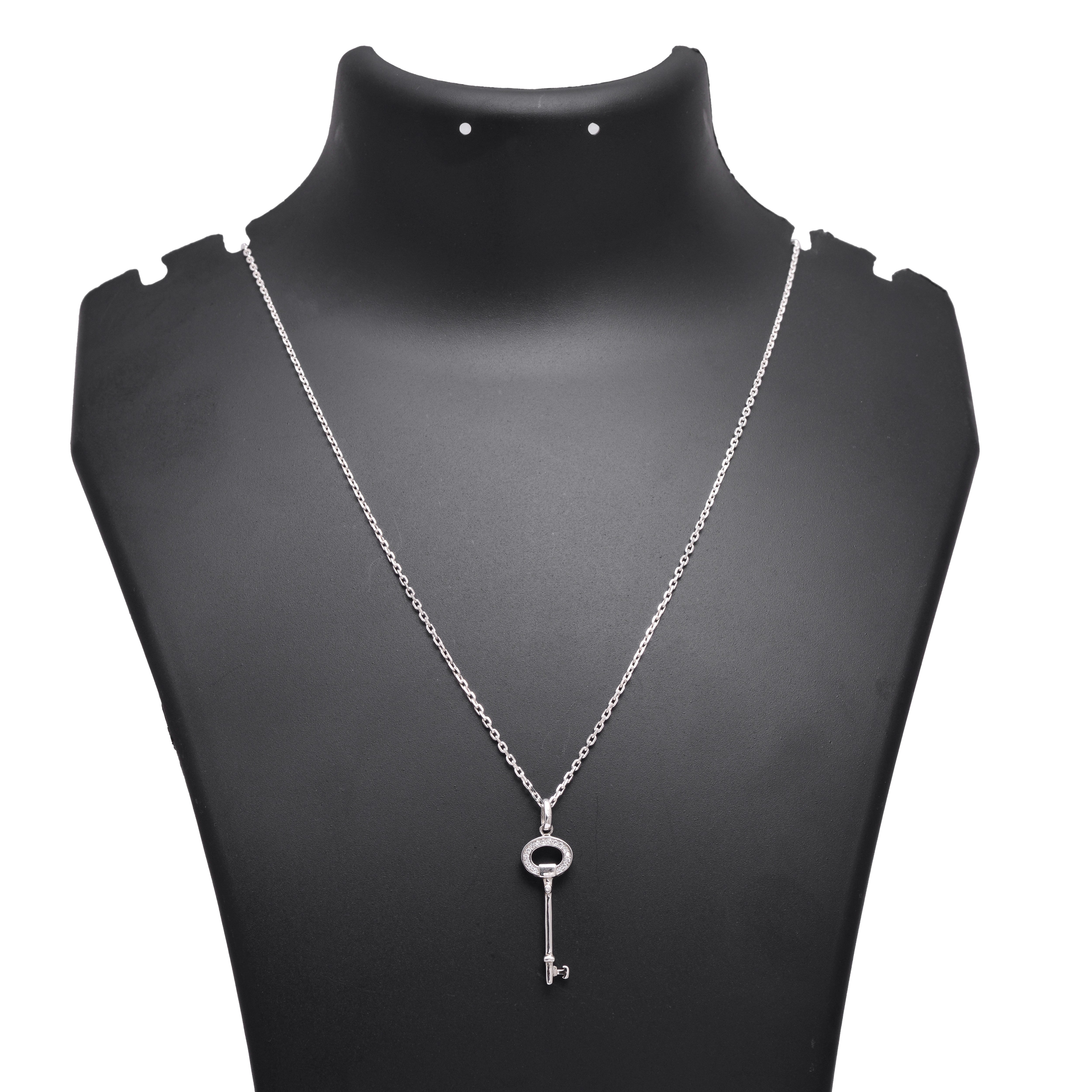 Key Chain Pendant with Cubic Zirconia 925 Sterling Silver