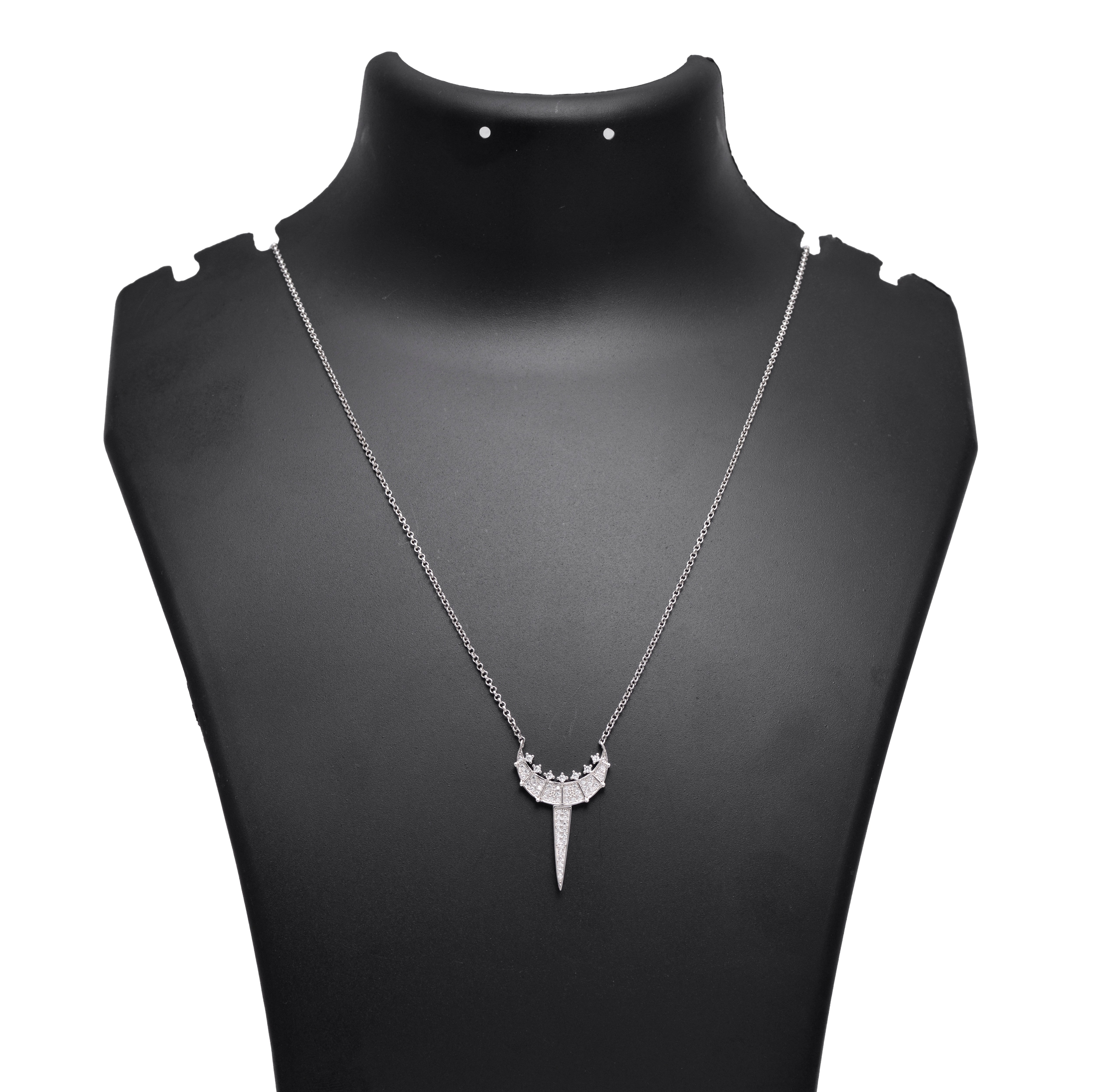 Starry Night Crescent Moon Pendant 925 Sterling Silver