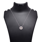 Champagne CZ Diamond Halo Pendant 925 Sterling Silver