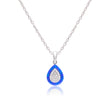 Teardrop Opal Pendant with Cubic Zirconia Halo 925 Sterling Silver