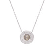Champagne CZ Diamond Halo Pendant 925 Sterling Silver
