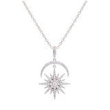 925 Sterling Silver Star and Moon Pendant