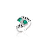 Emerald Toi et Moi Cocktail Ring