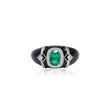 Emerald Diamond Cocktail Ring with Enamel