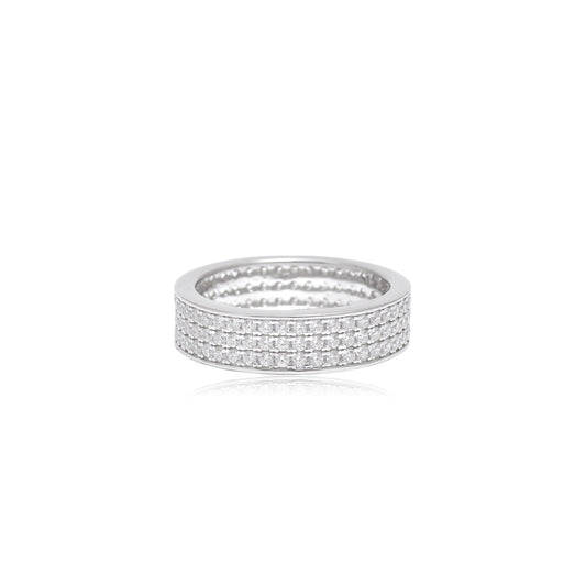 Diamond Band with Pavé Setting