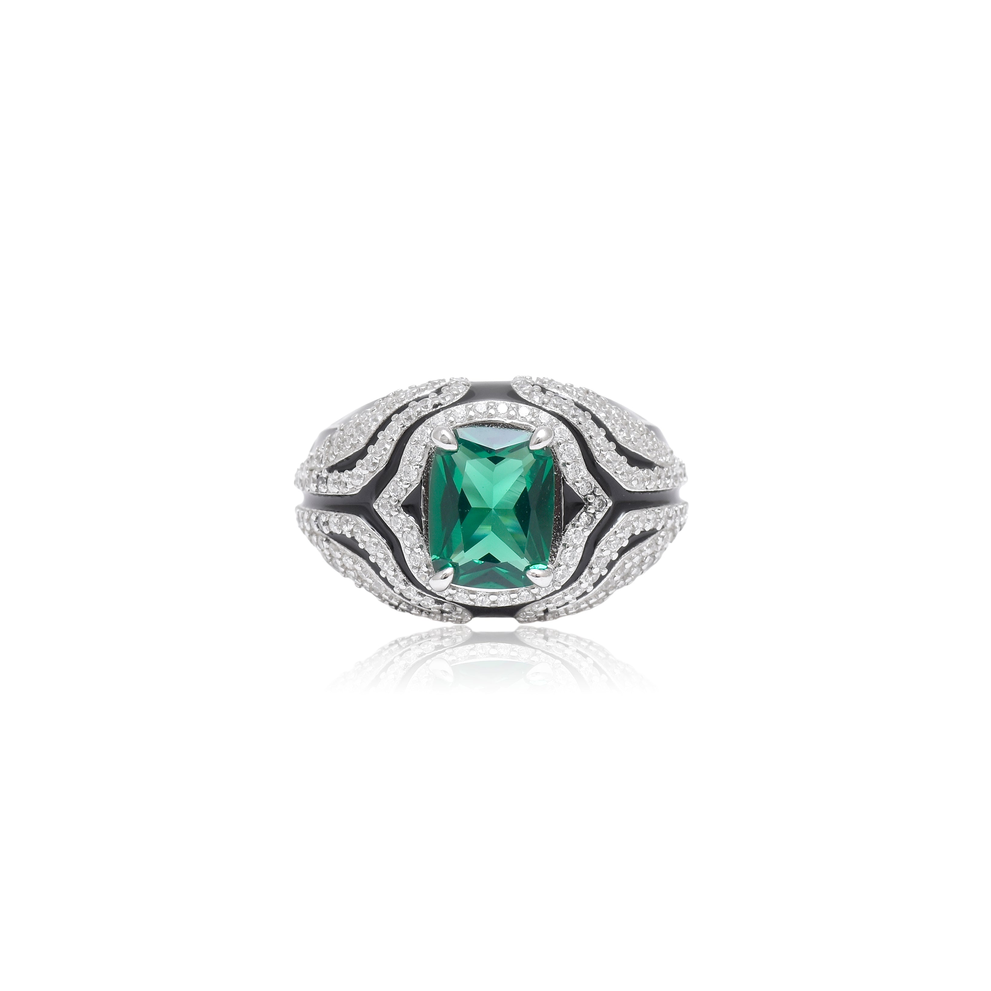 Emerald Diamond Luxury Cocktail Ring