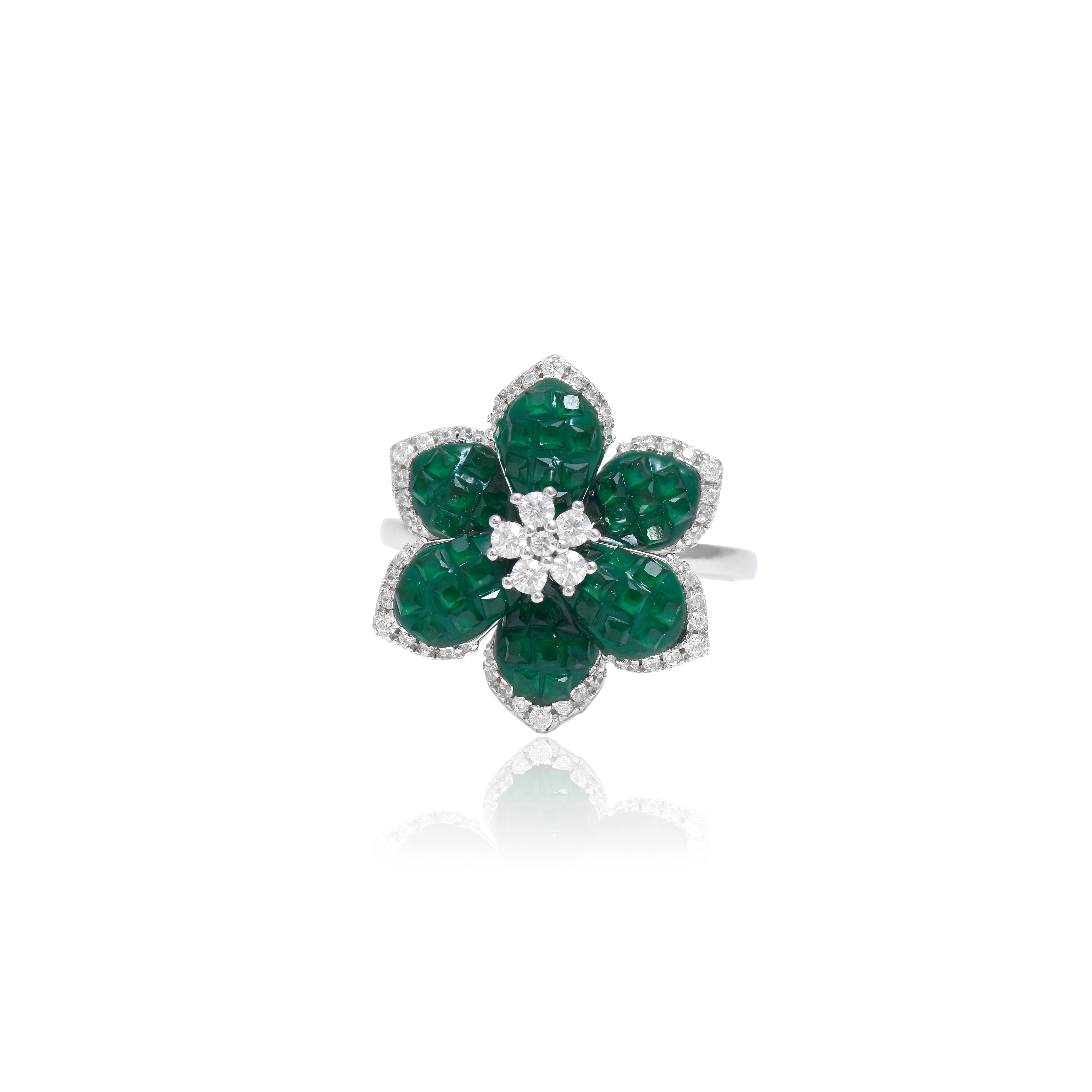 Emerald Bloom Cocktail Ring