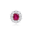 Ruby and Diamond Statement Cluster Ring