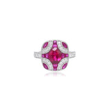 Ruby Diamond Art Deco Style Ring