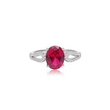 Oval Ruby Diamond Twist Ring