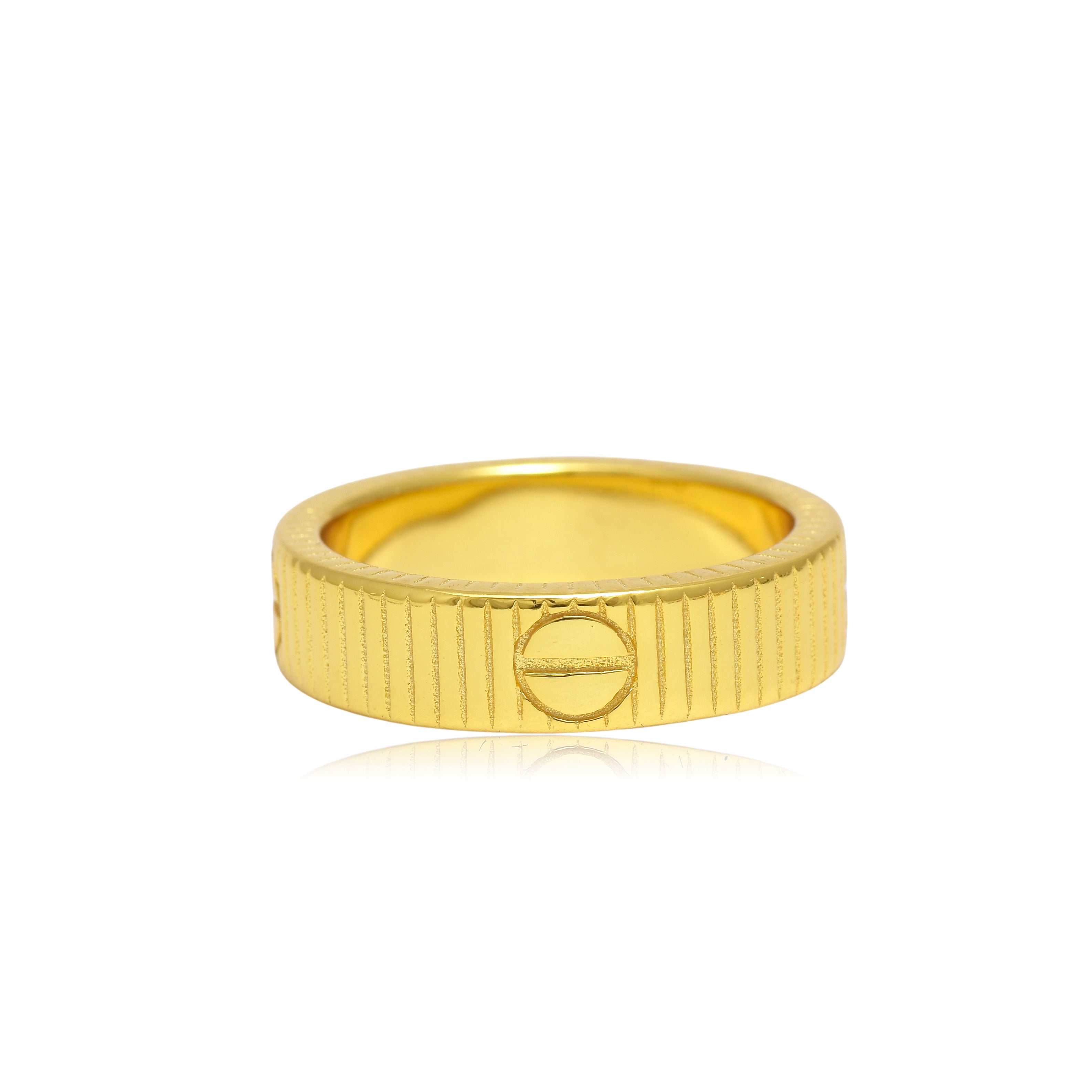 Unisex Gold Ring – Classic Textured Band