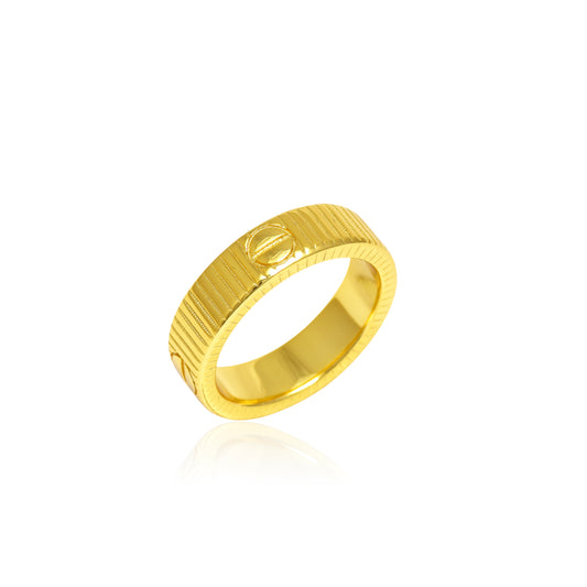 Unisex Gold Ring – Classic Textured Band