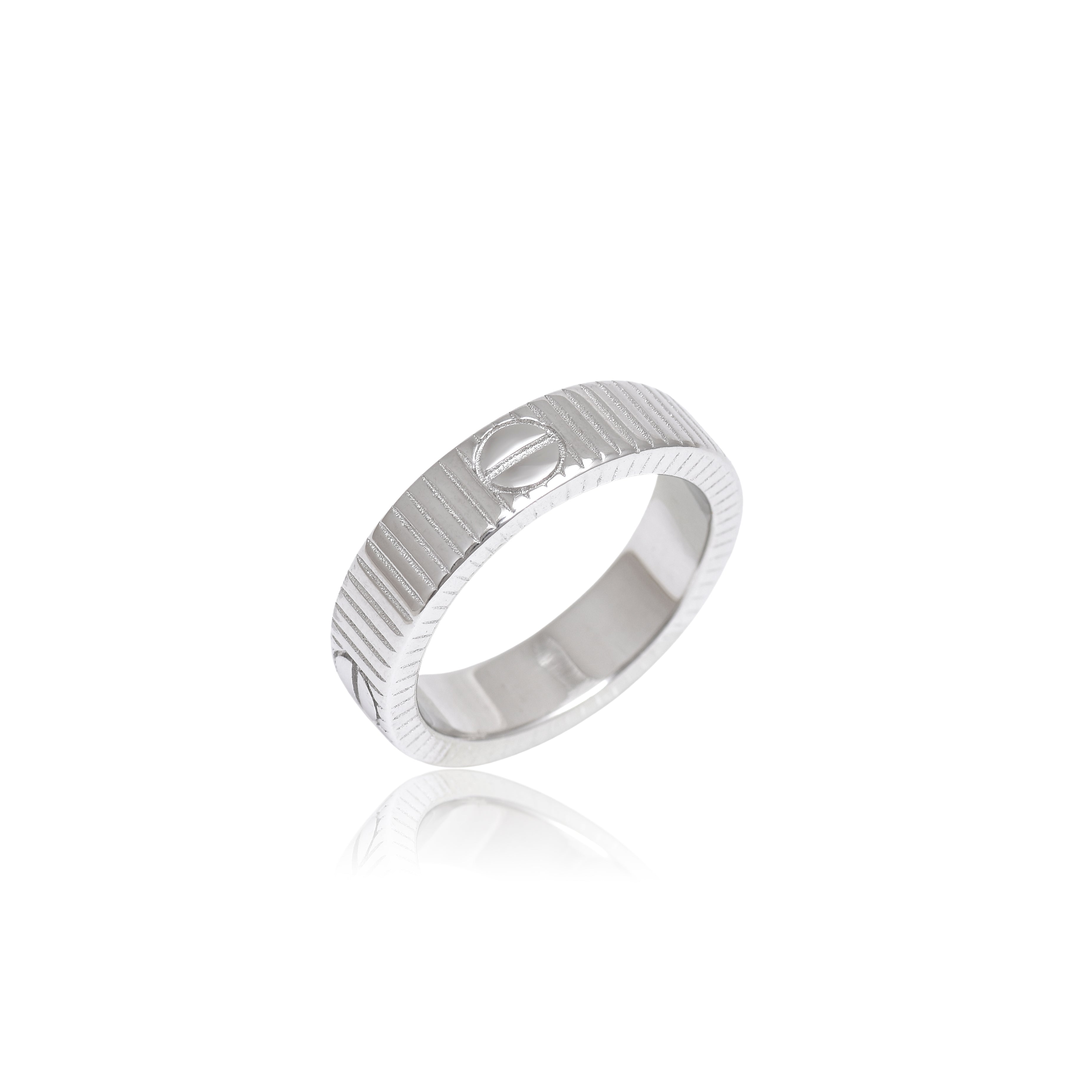 Unisex Silver Ring – Classic Textured Band