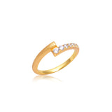Yellow Gold Diamond V Wrap Ring