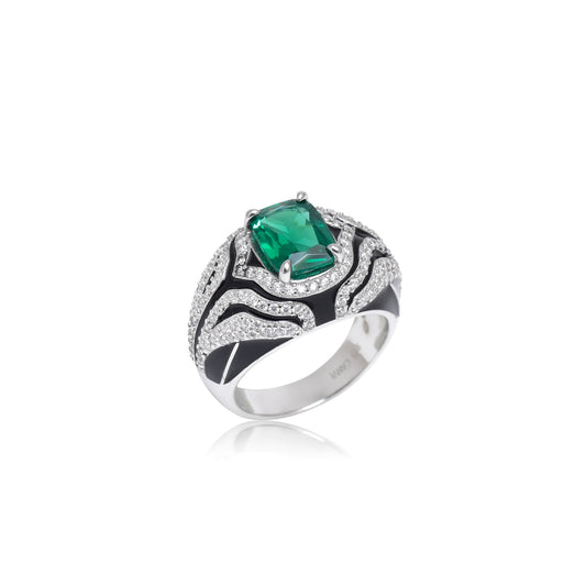 Emerald Diamond Luxury Cocktail Ring
