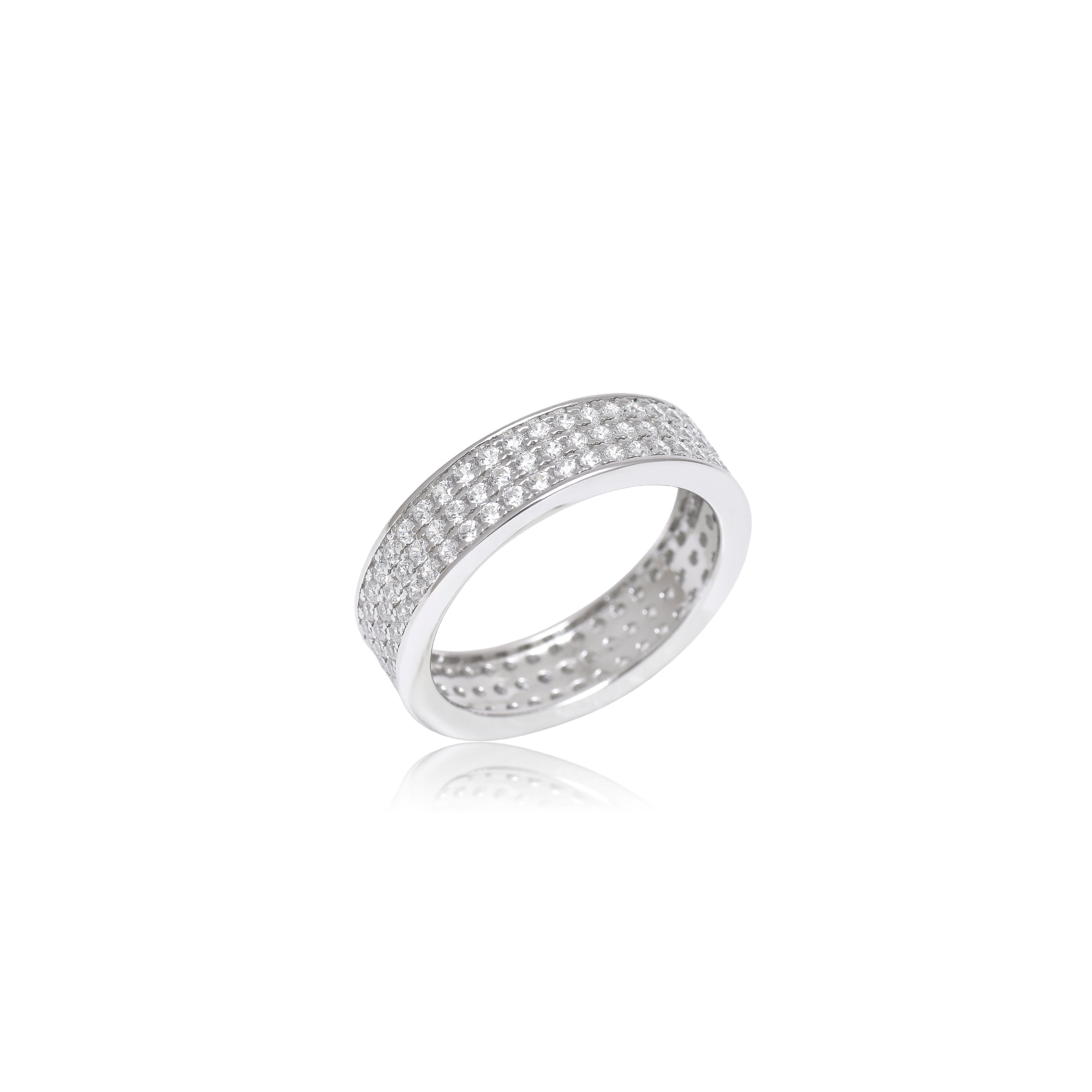 Diamond Band with Pavé Setting