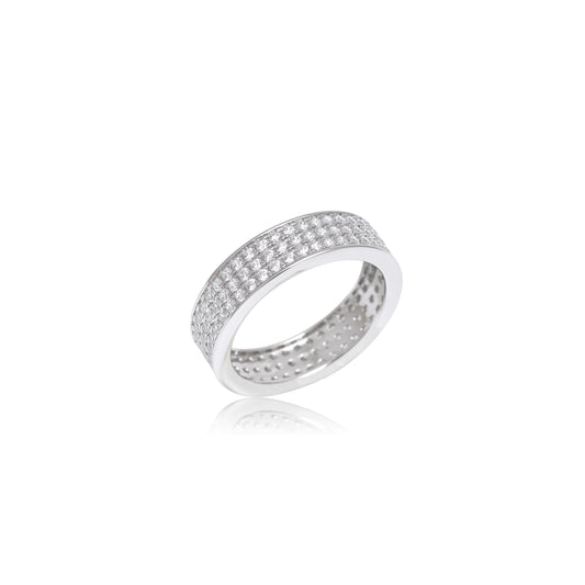 Diamond Band with Pavé Setting
