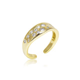 Flush Set Diamond Gold Ring