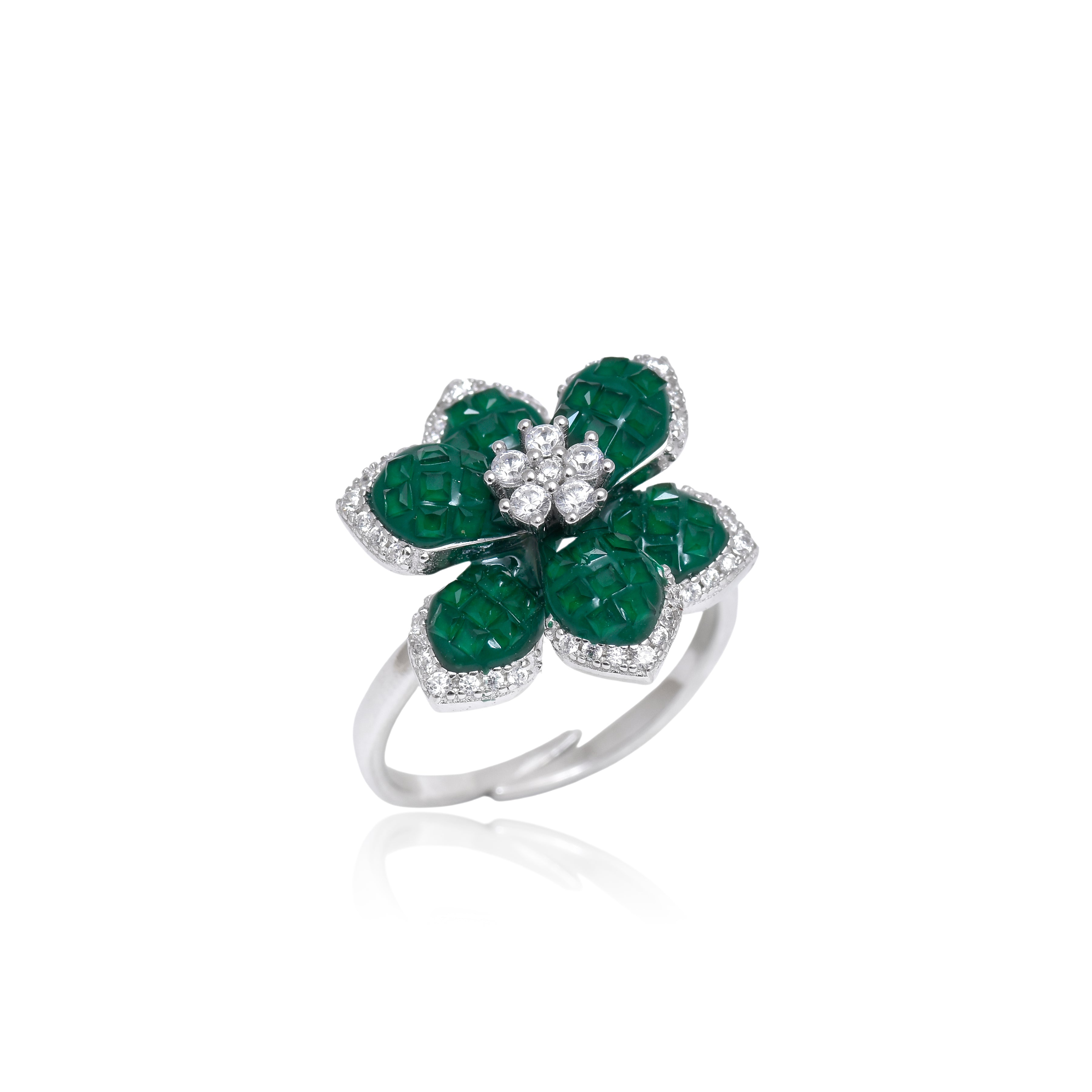 Emerald Bloom Cocktail Ring