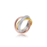 Tri-Color Gold Diamond Rolling Ring