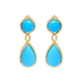 Contemporary Turquoise Teardrop Dangle Earrings