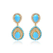Turquoise Teardrop Pavé Statement Earrings