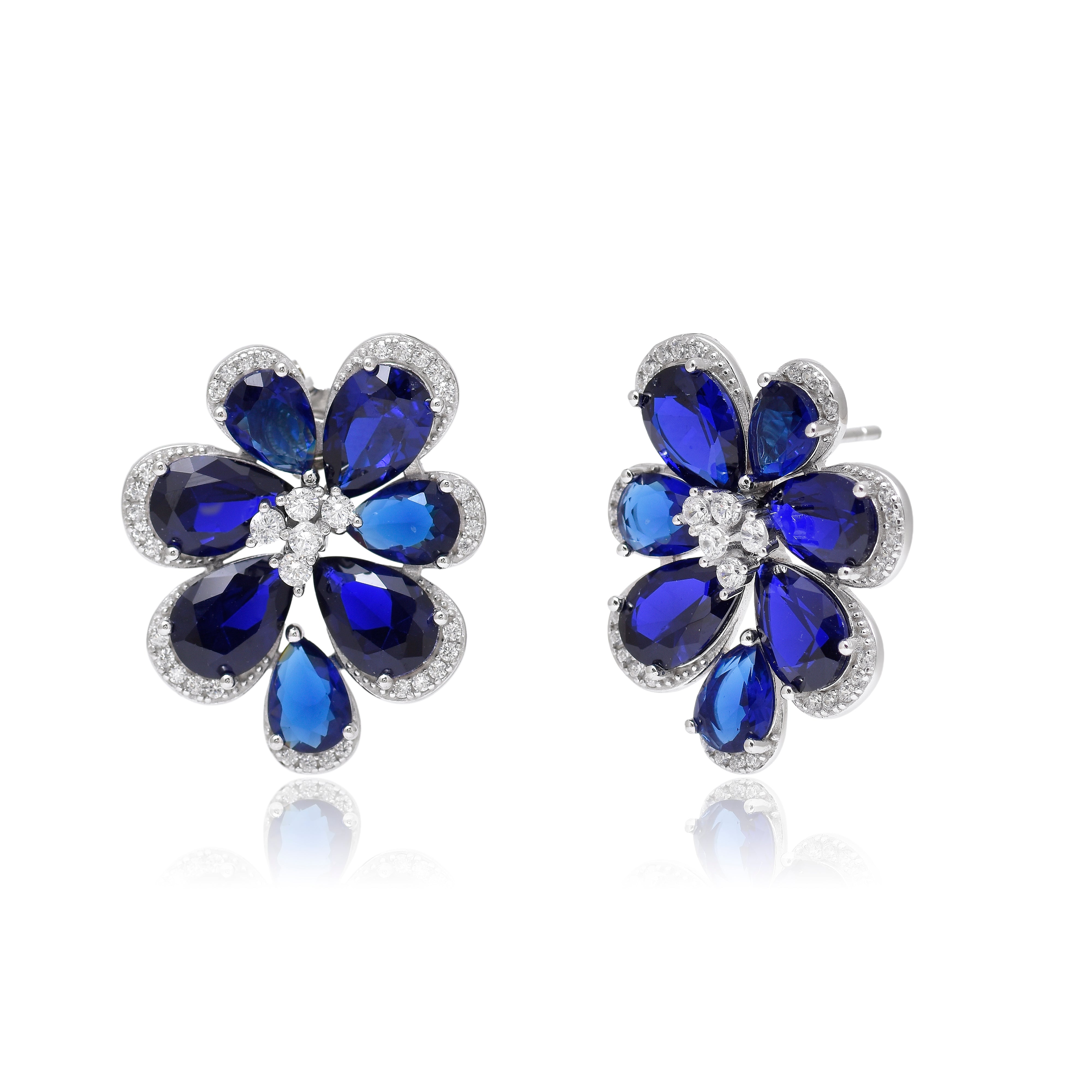 Flower Stud Earrings in Sterling Silver