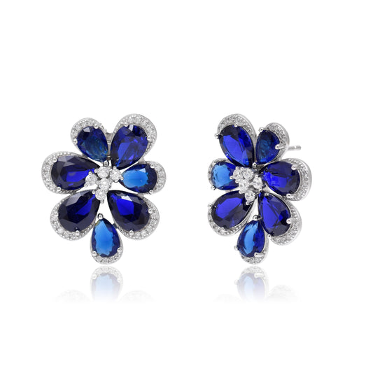 Flower Stud Earrings in Sterling Silver