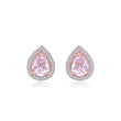 Luxury Pink Pear Cut Statement Stud Earrings
