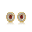 Classic Oval Ruby Statement Stud Earrings