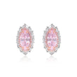 Pink Marquise Halo Stud Earrings