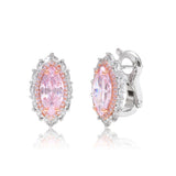Pink Marquise Halo Stud Earrings