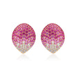 Pink Pavé Teardrop  Stud Earrings