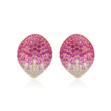 Pink Pavé Teardrop  Stud Earrings