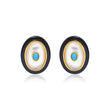 Black Enamel Mother of Pearl Turquoise Earrings