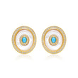 Turquoise & Mother of Pearl Halo Stud Earrings