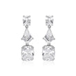 Cushion and Trillion Cut Drop Earrings in 925 Sterling Silver