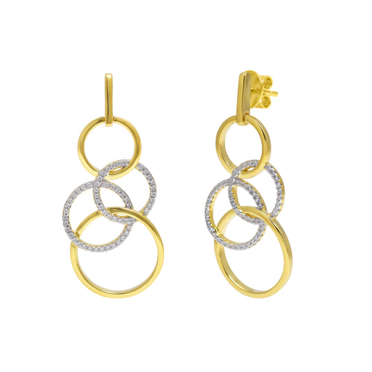 Gold Circle Drop Earrings
