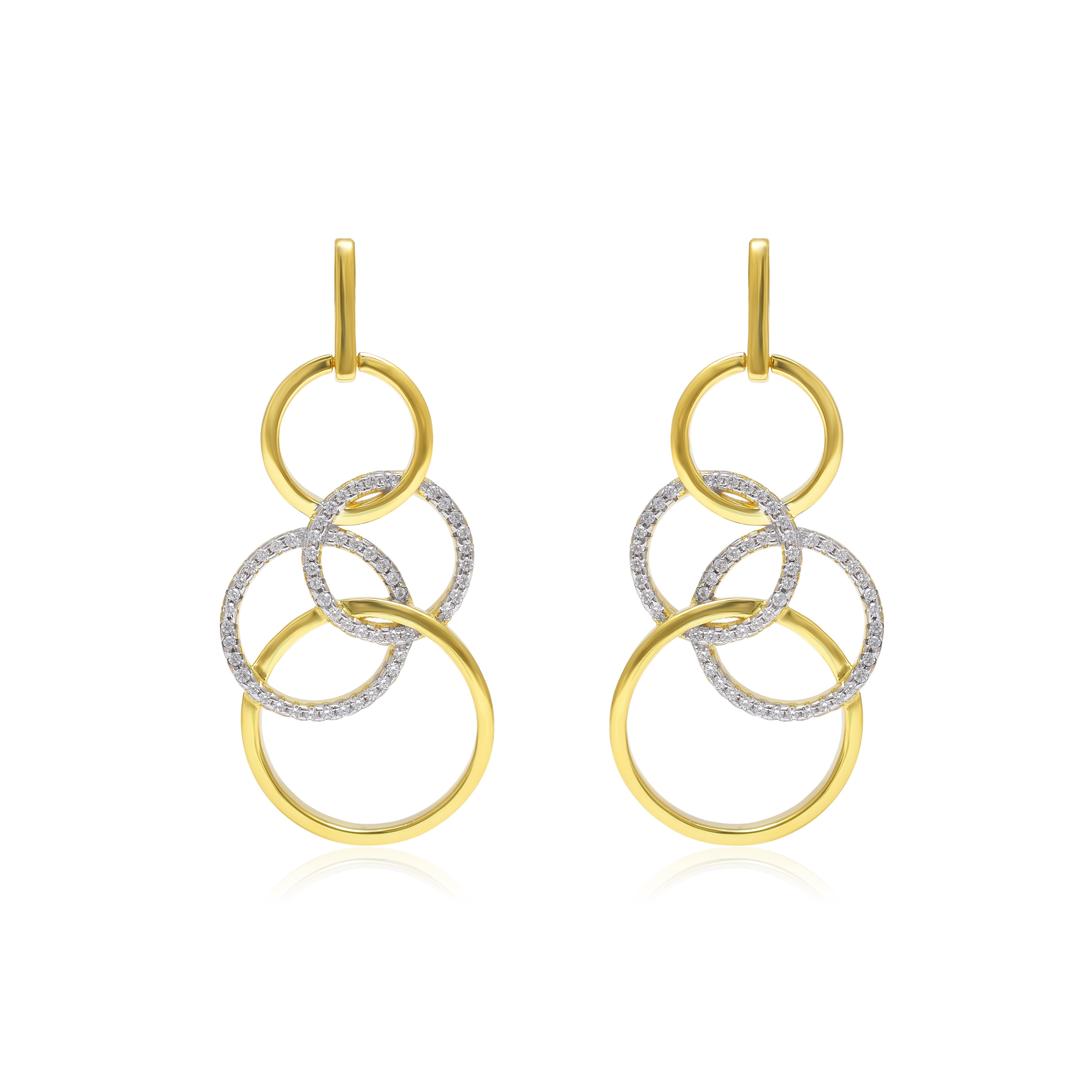 Gold Circle Drop Earrings