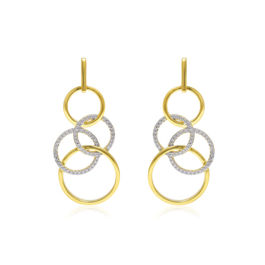 Gold Circle Drop Earrings