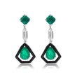 Emerald Teardrop Geometric Drop Earrings