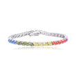 Multicoloured Heart Stone Tennis Bracelet