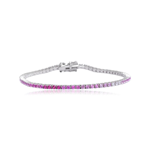 Pink Sapphire  Tennis Bracelet