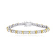 Dual tone tennis bracelet