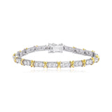 Dual tone tennis bracelet