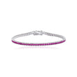 Pink Princess Cut Tennis Bracelet